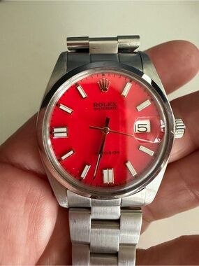 Rolex Oysterdate Precision - Red Dial with Silver Bracelet